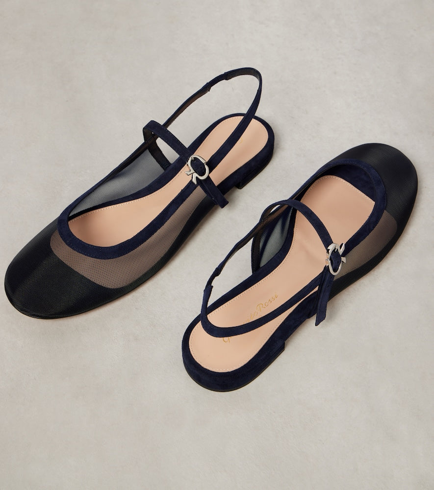 Gianvito Rossi Leather-trimmed organza ballet flats