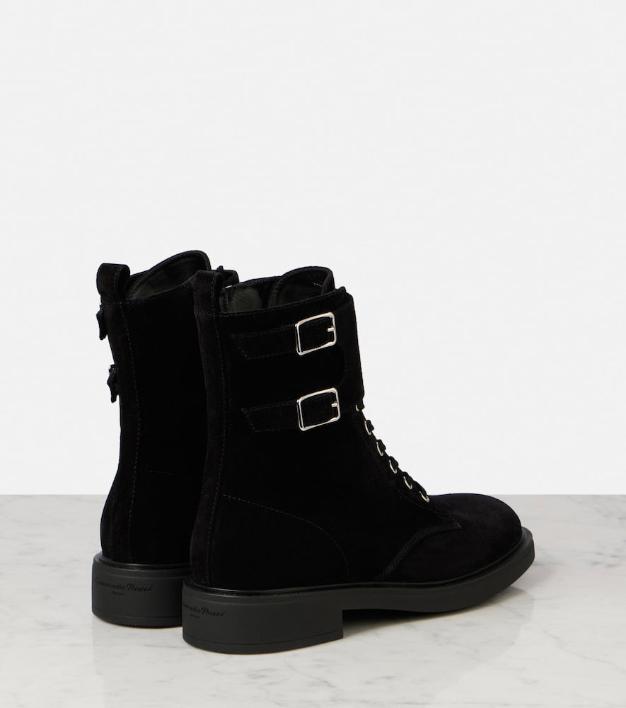 Gianvito Rossi Ripley suede combat boots