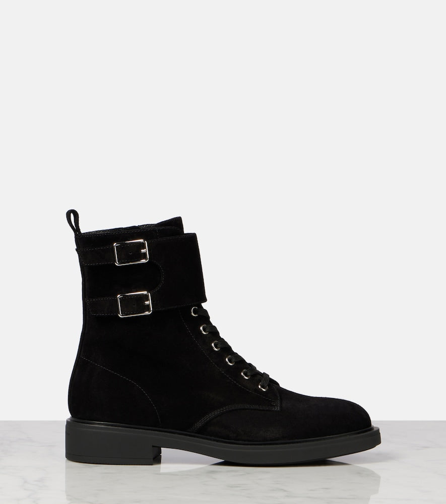 Gianvito Rossi Ripley suede combat boots