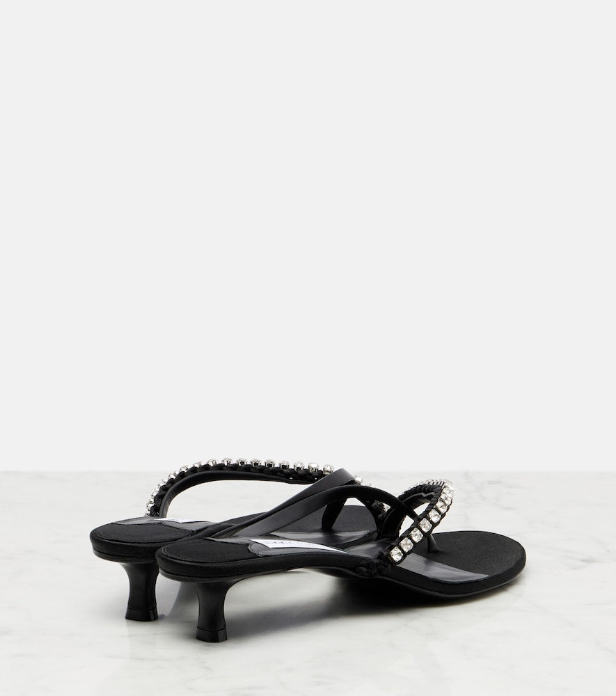Jimmy Choo Dila 35 leather and satin thong sandals