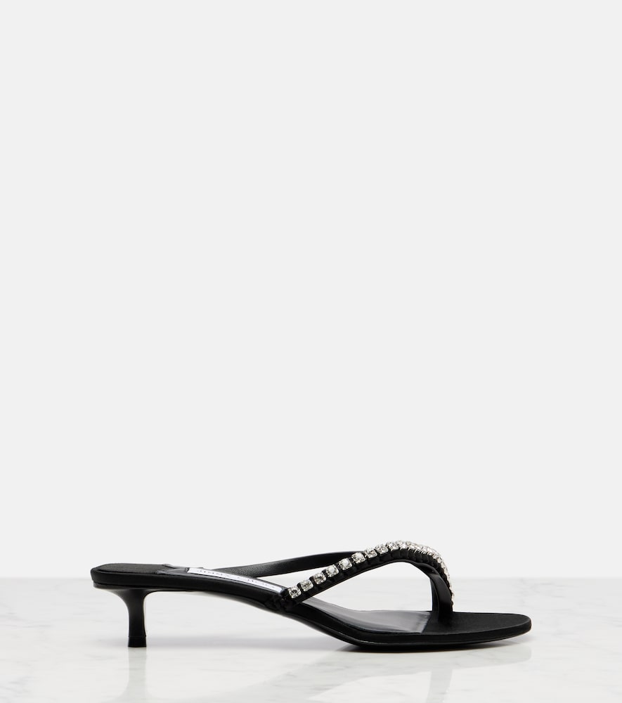 Jimmy Choo Dila 35 leather and satin thong sandals