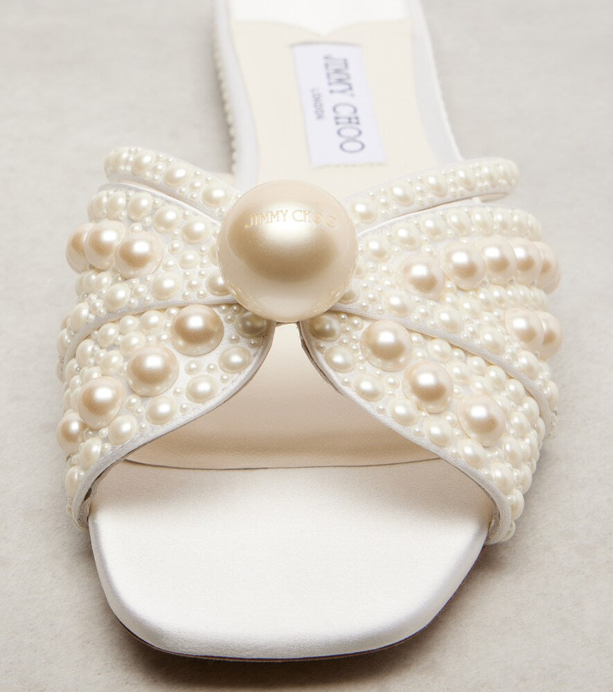 Jimmy Choo Siva embellished satin slides