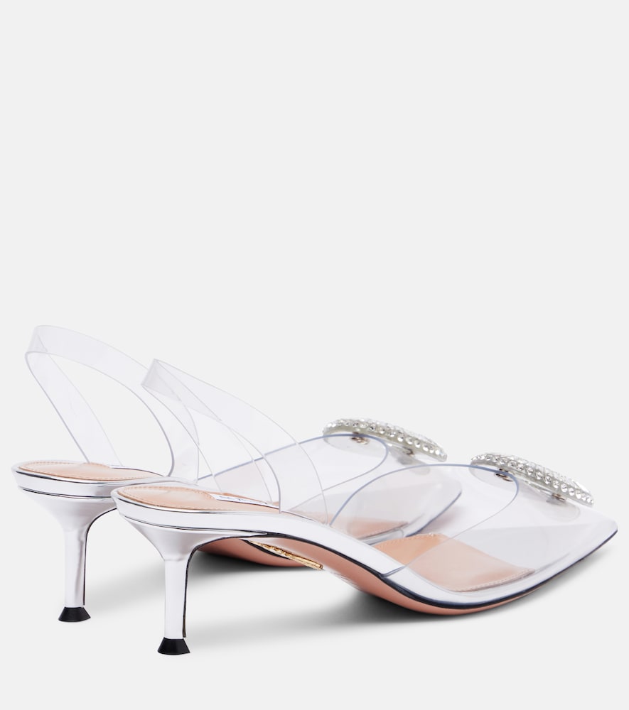 Aquazzura Crystal Hoop 50 PVC slingback pumps