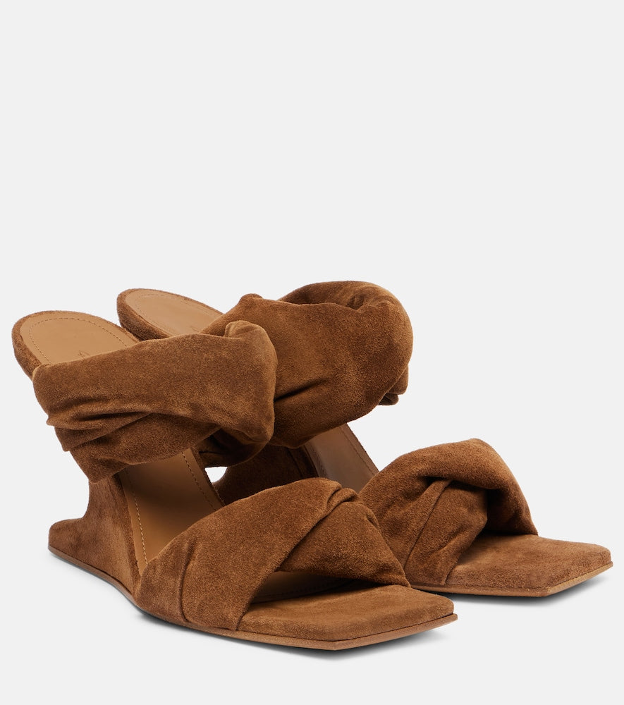 Rick Owens Twisted Cantilever 80 suede mules