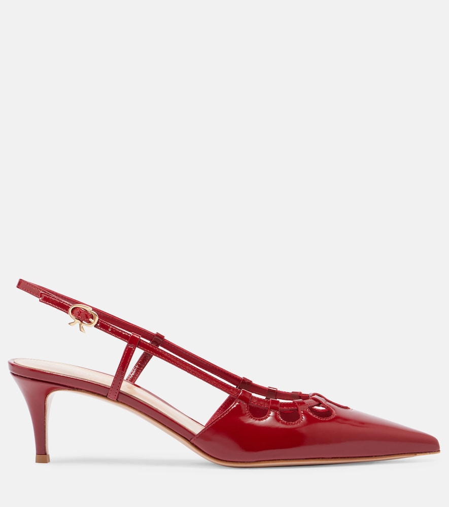 Gianvito Rossi Eloise 55 patent leather slingback pumps
