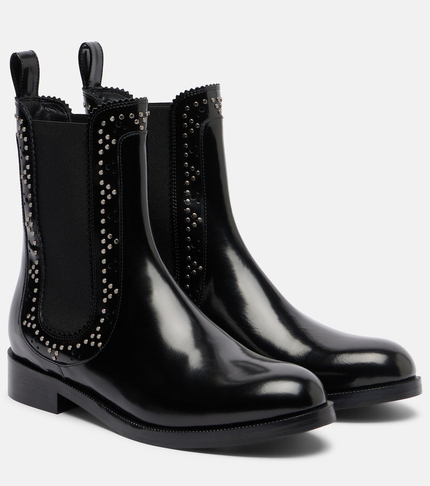 Aquazzura Skye embellished leather Chelsea boots