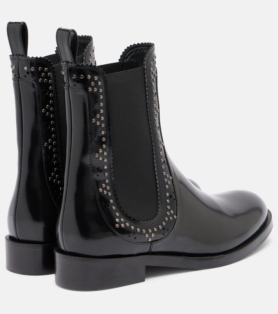 Aquazzura Skye embellished leather Chelsea boots