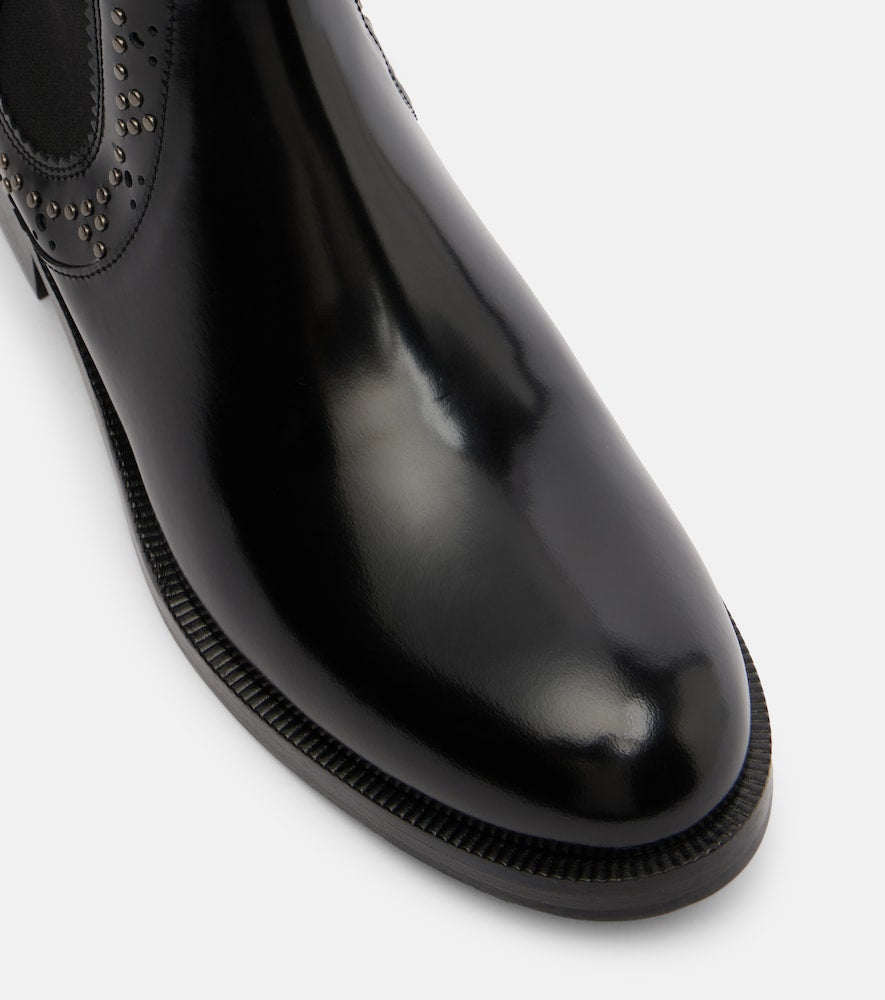 Aquazzura Skye embellished leather Chelsea boots