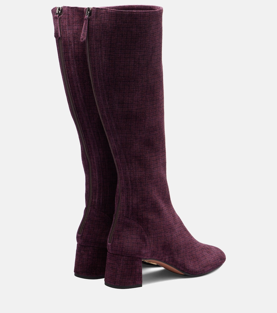 Aquazzura Saint Honore 50 suede knee-high boots