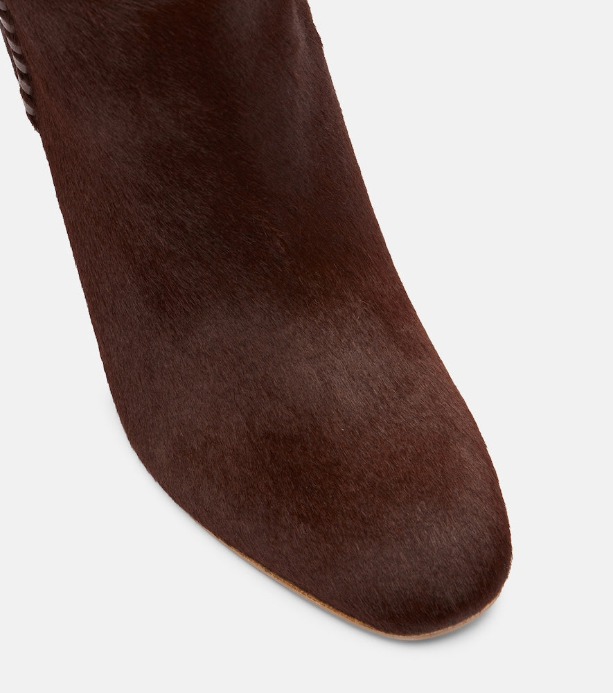 Aquazzura Indy 85 pony hair knee-high boots