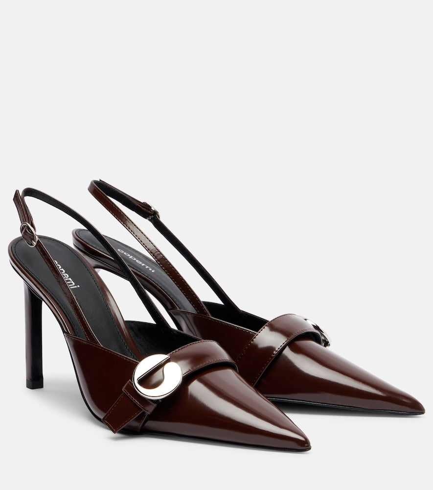 Coperni Belt Stiletto leather slingback pumps