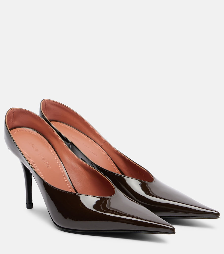 Amina Muaddi Anok 90 patent leather pumps