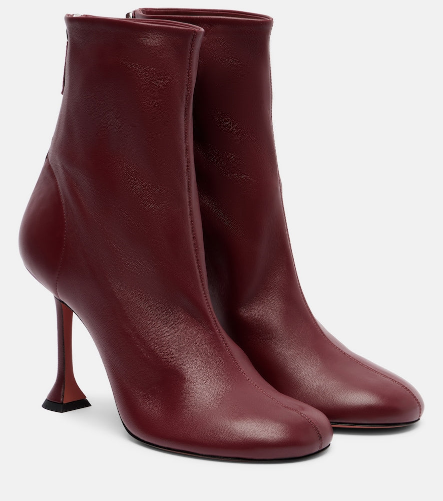 Amina Muaddi Iris 95 leather ankle boots