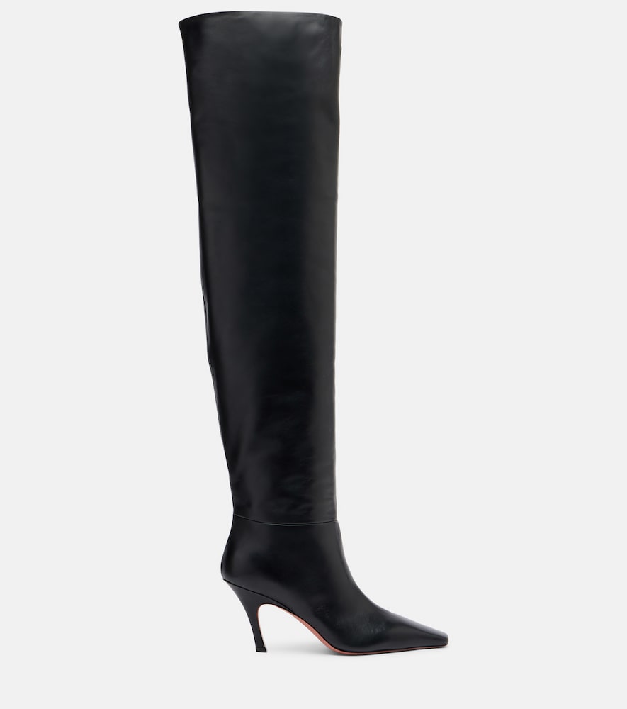 Amina Muaddi Jamie 80 leather over-the-knee boots
