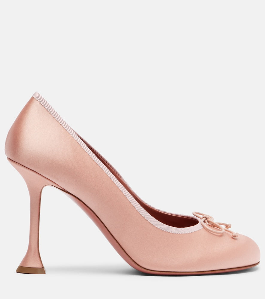 Amina Muaddi Lila 95 satin pumps