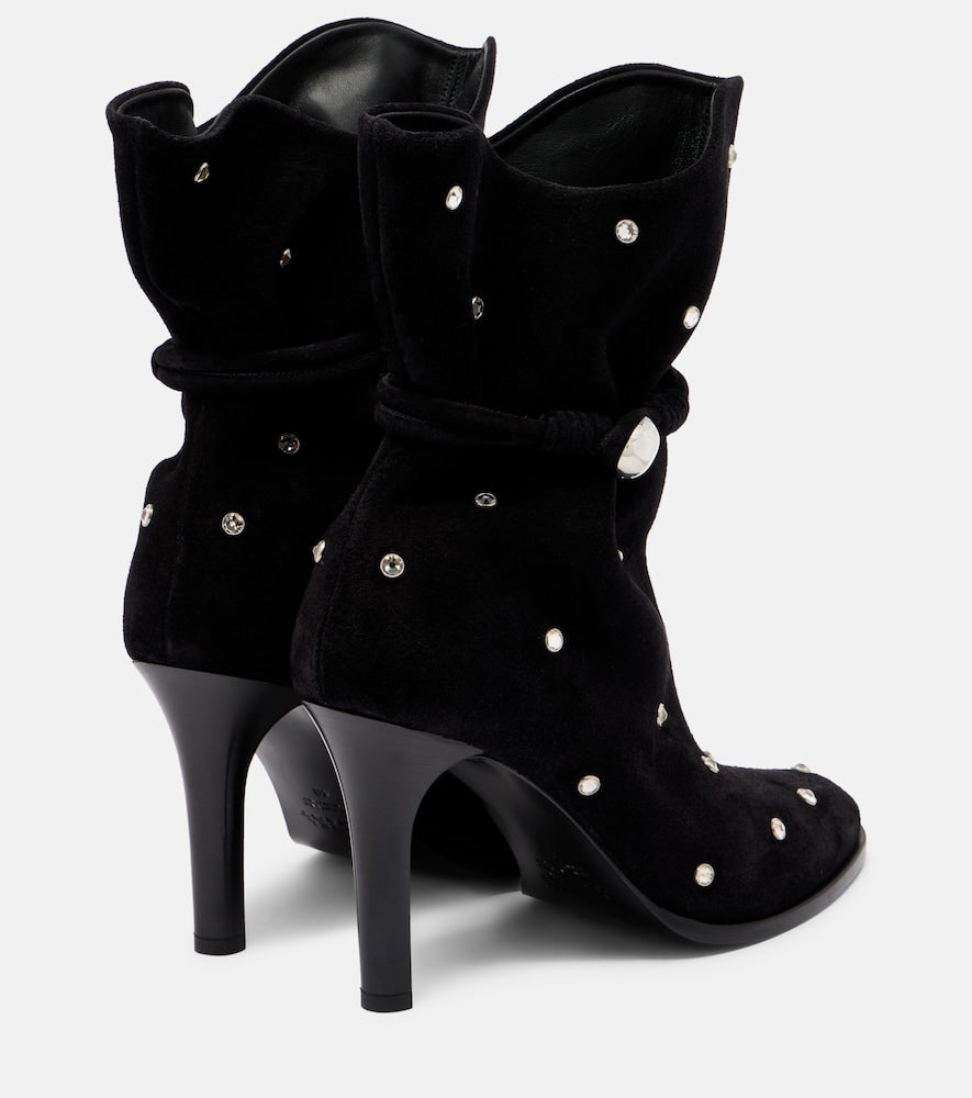 Isabel Marant Lolya 90 embellished suede ankle boots