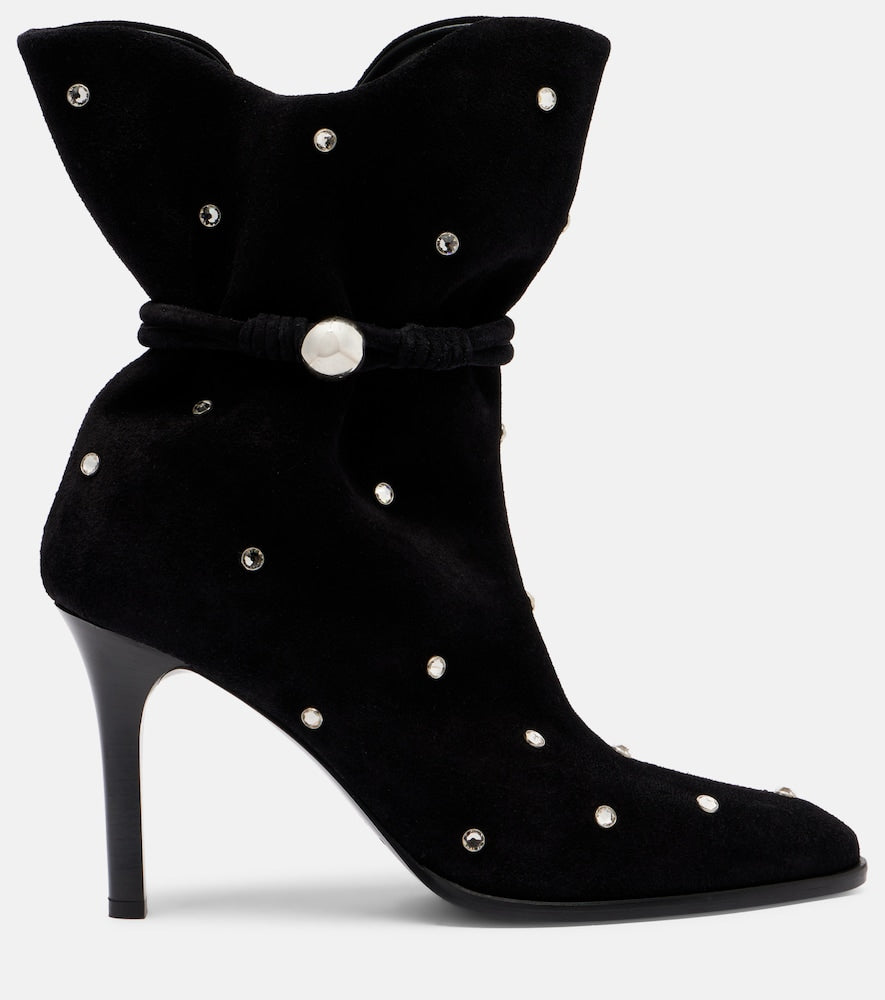 Isabel Marant Lolya 90 embellished suede ankle boots