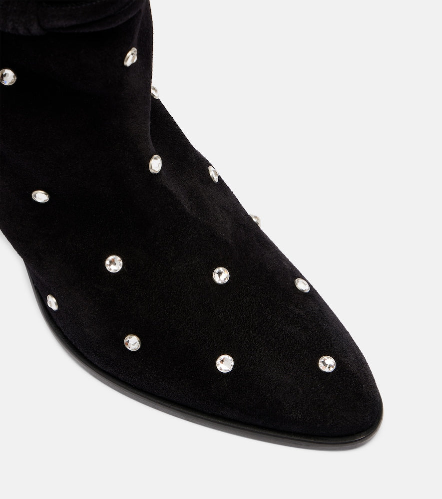 Isabel Marant Lolya 90 embellished suede ankle boots