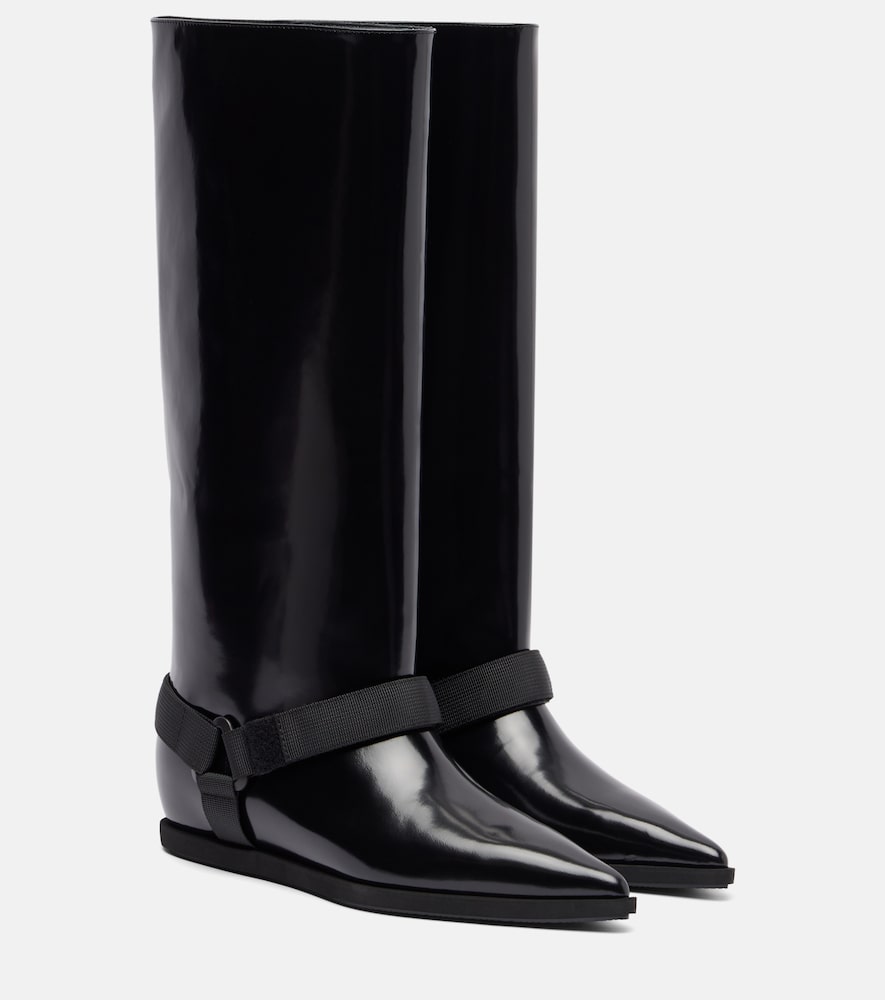 Sacai Leather knee-high boots