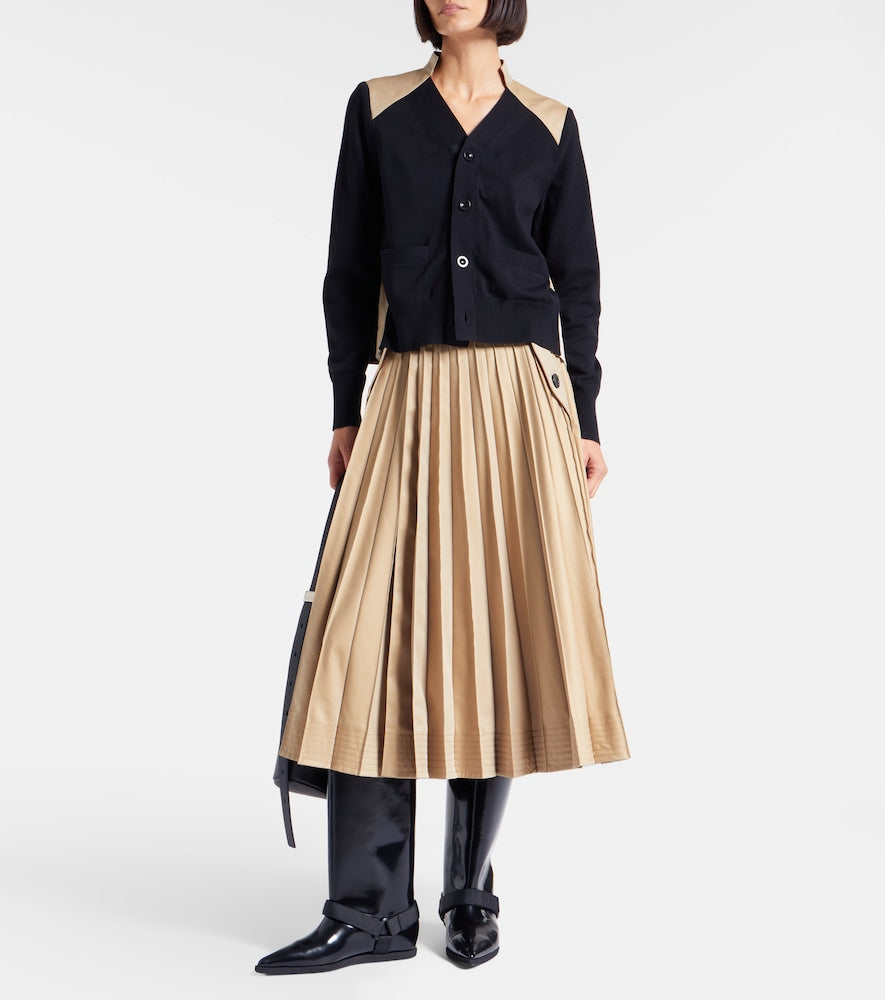 Sacai Leather knee-high boots