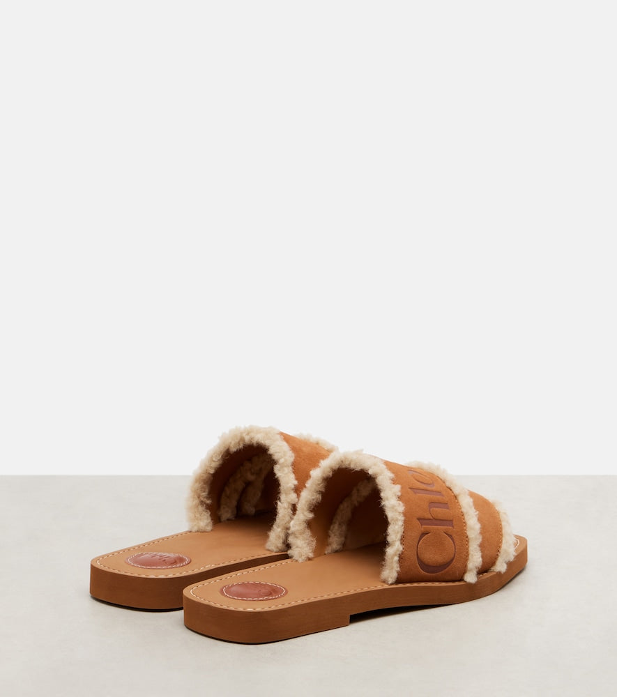 Chloe Woody logo suede slides