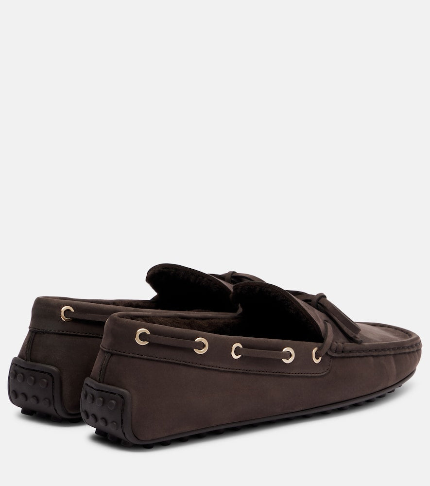 Tod's Gommino shearling-lined suede boat shoes