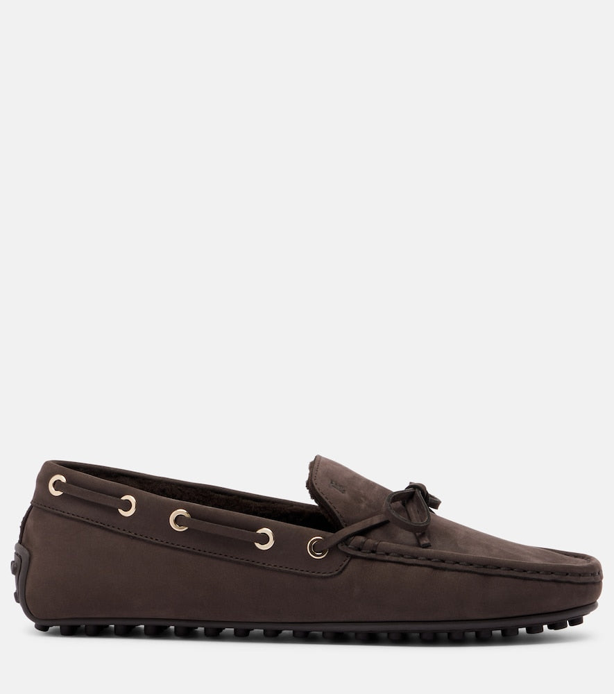 Tod's Gommino shearling-lined suede boat shoes