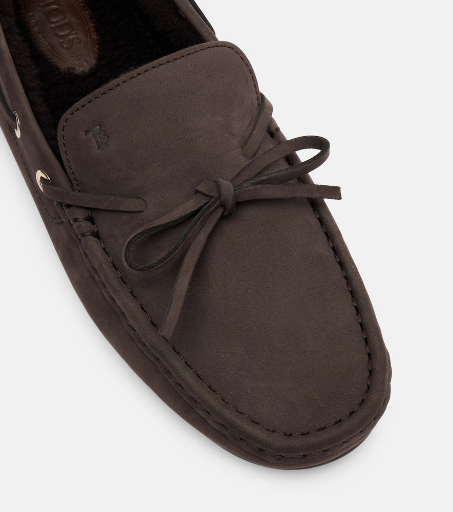 Tod's Gommino shearling-lined suede boat shoes