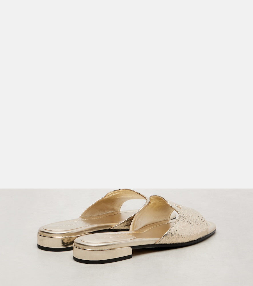 Jimmy Choo Dina metallic slides