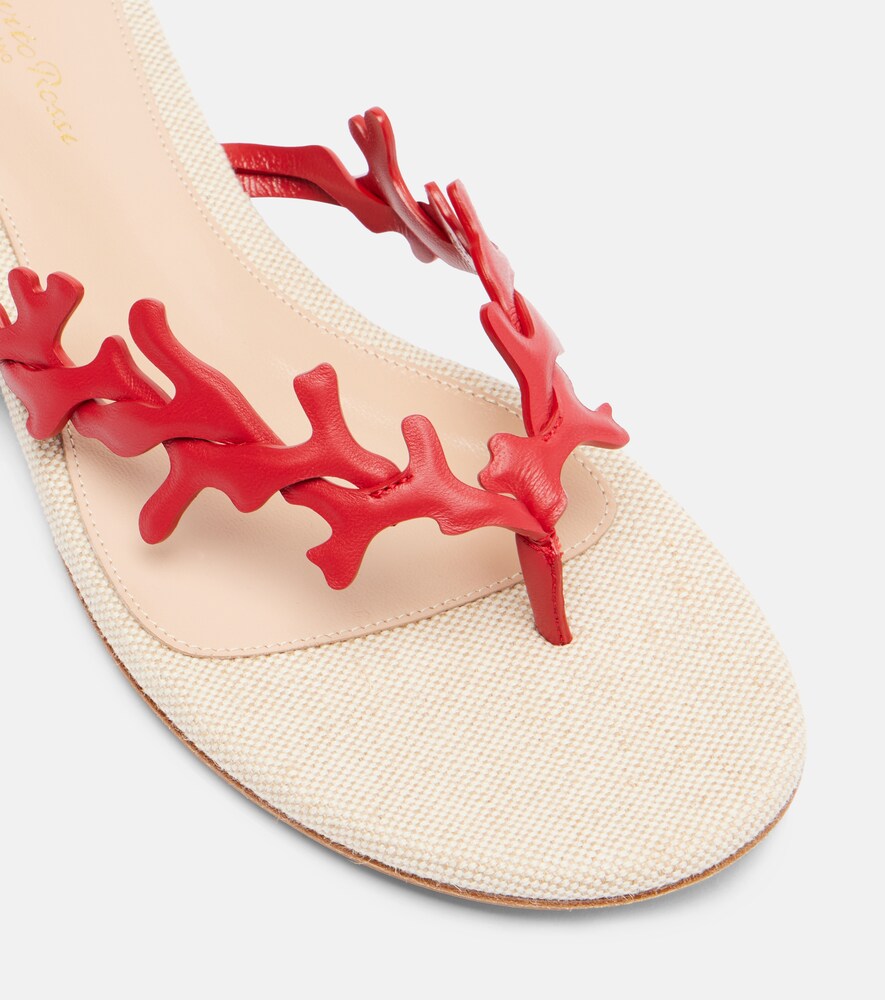 Gianvito Rossi Canvas and leather thong sandals