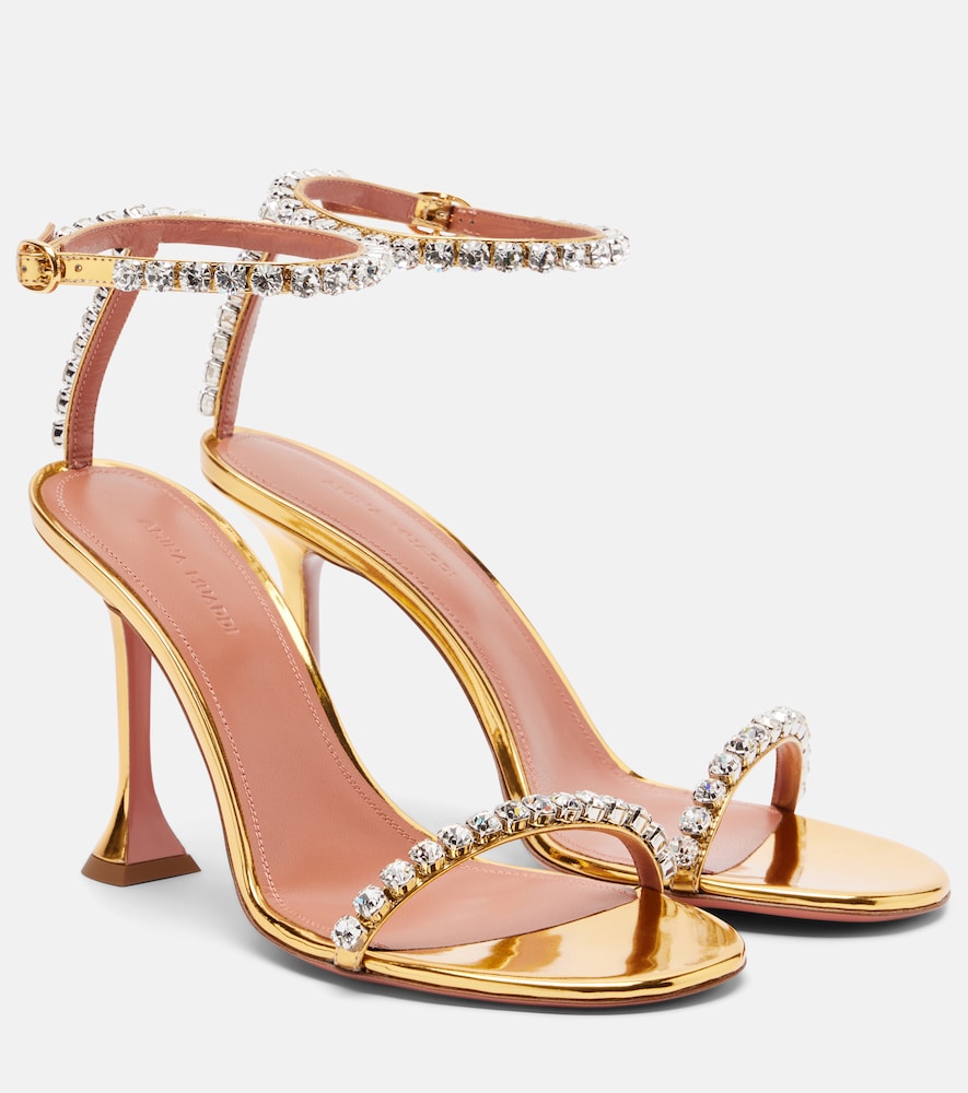 Amina Muaddi Gigi 95 embellished leather sandals