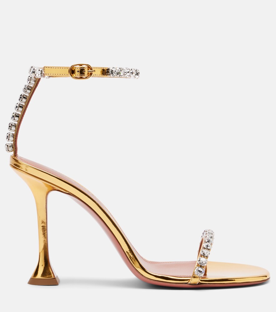 Amina Muaddi Gigi 95 embellished leather sandals
