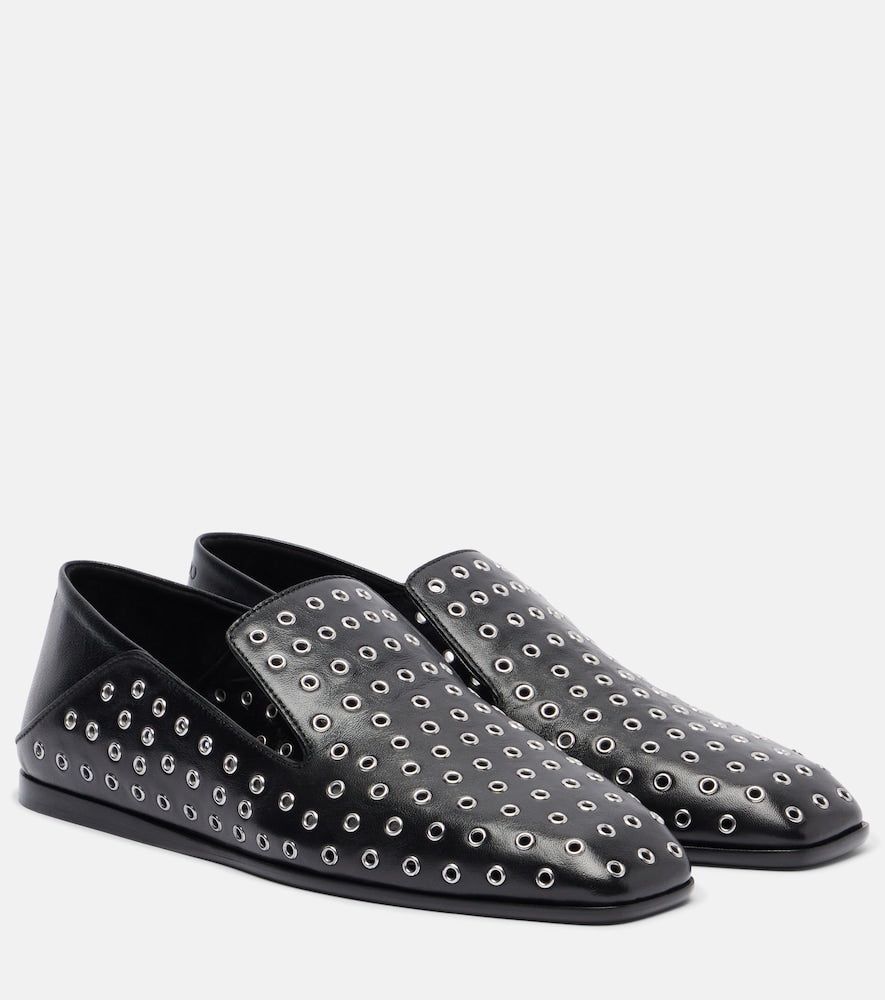Jimmy Choo Eliot embellished leather slip-on shoes