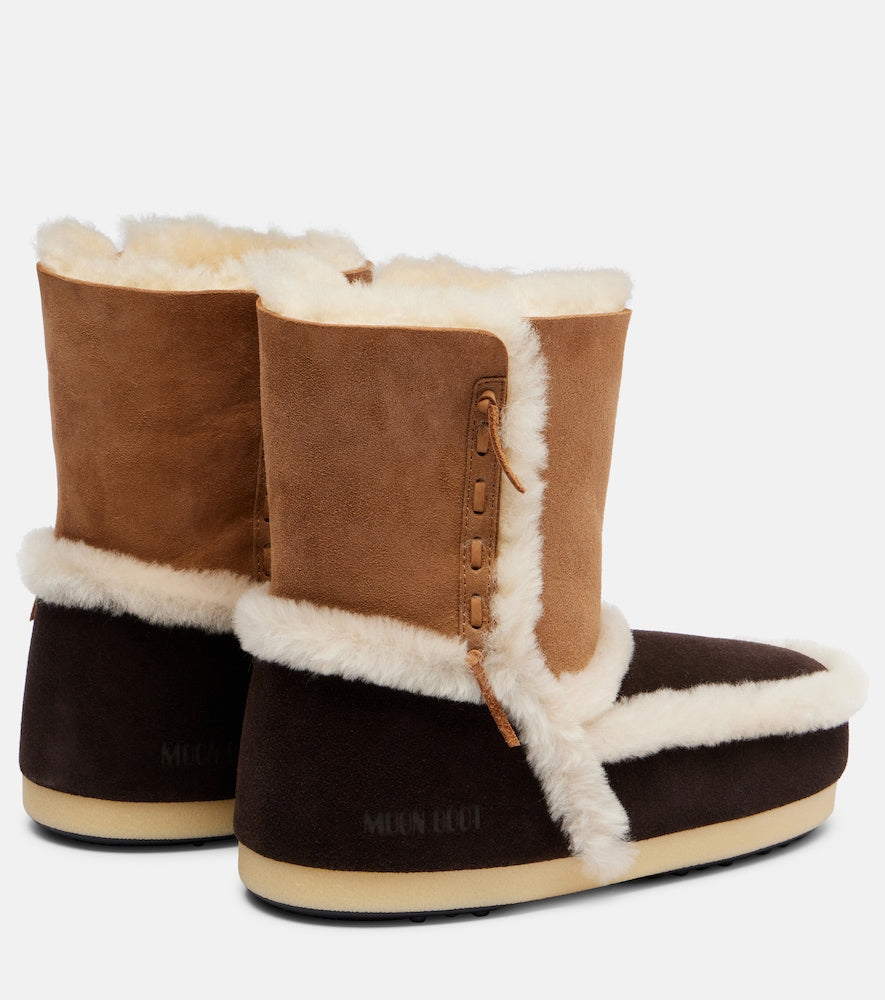 Moon Boot EVX shearling-trimmed suede ankle boots
