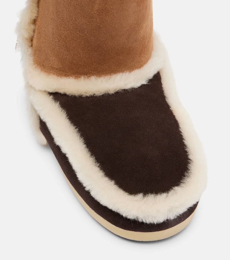 Moon Boot EVX shearling-trimmed suede ankle boots
