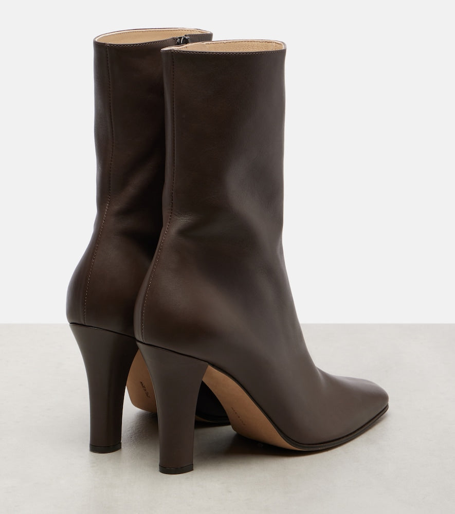 The Row Mona leather ankle boots