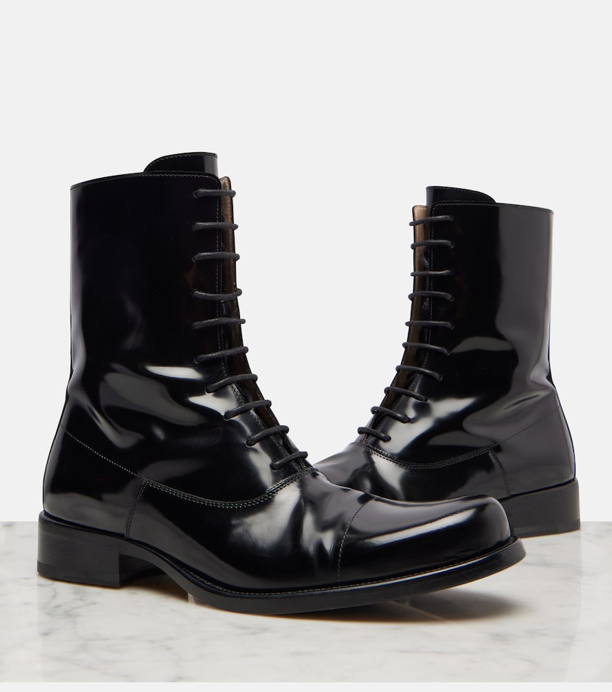 The Row Kai leather lace-up boots