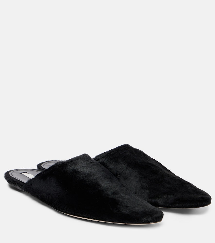 Christen Elipse calf hair mules in Black - Mules