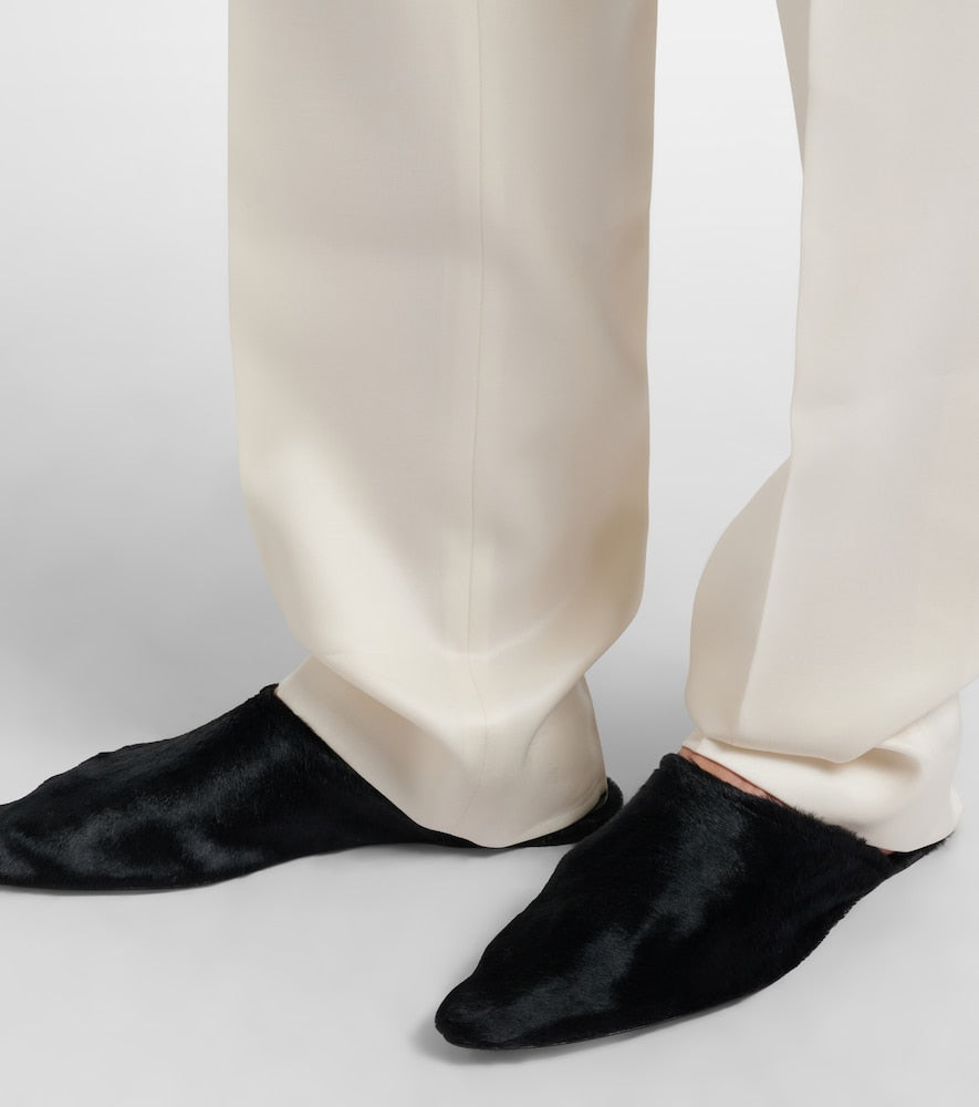 Christen Elipse calf hair mules in Black - Mules