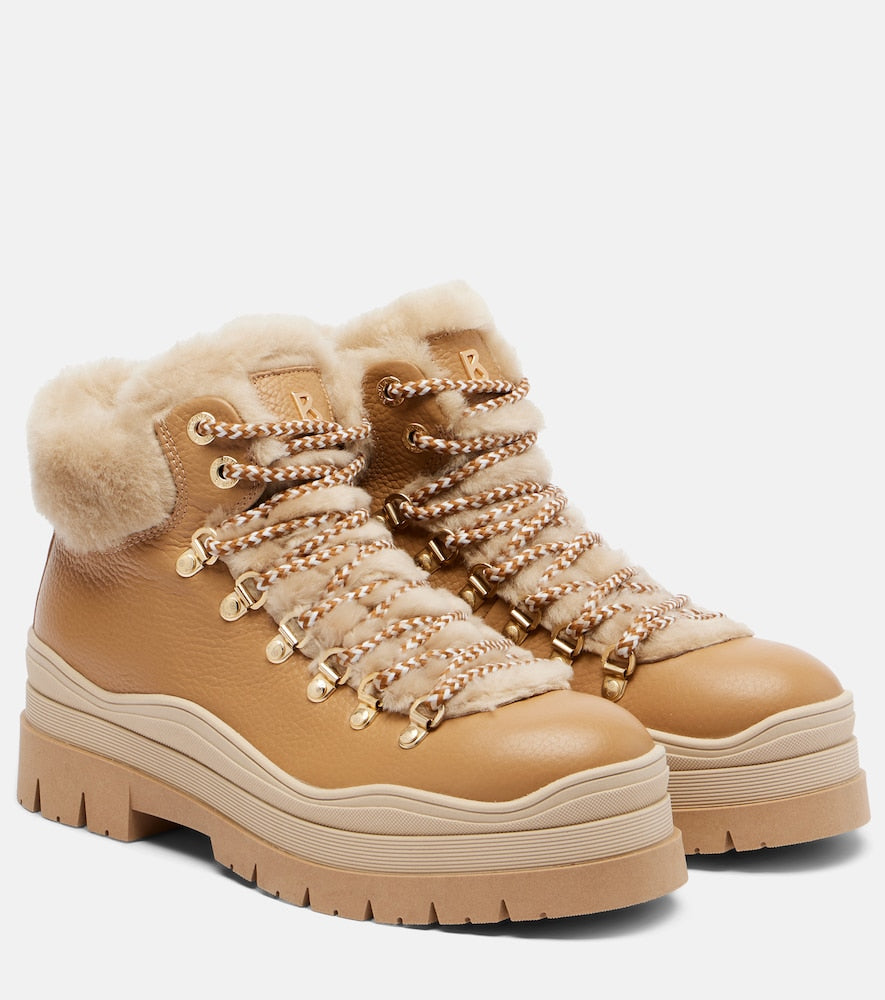 Bogner Arosa leather and shearling ankle boots