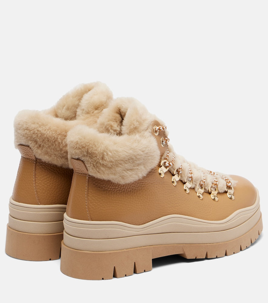 Bogner Arosa leather and shearling ankle boots
