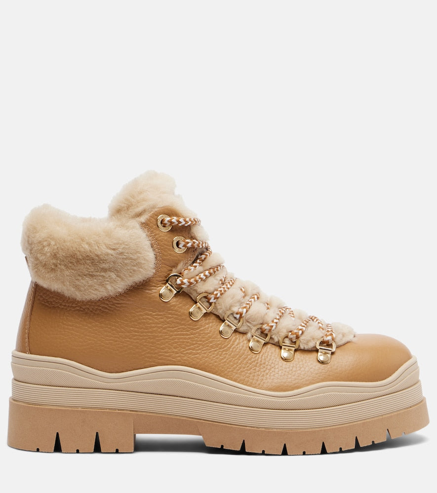 Bogner Arosa leather and shearling ankle boots