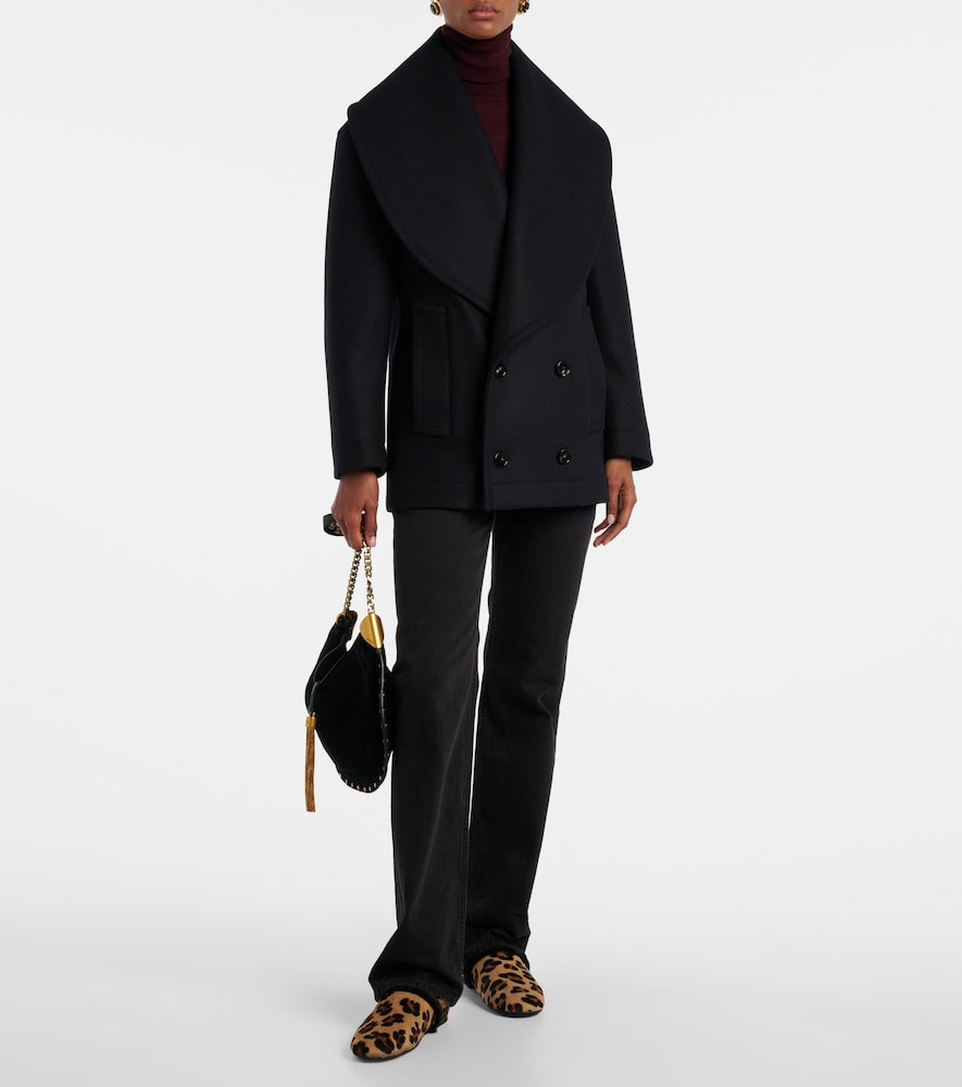 Yves Salomon Shearling-lined calf hair slip-on shoes