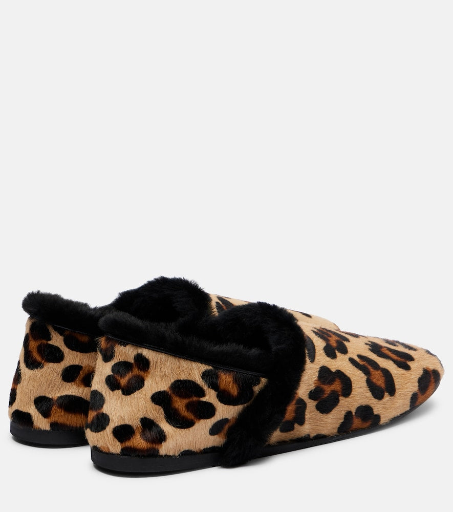 Yves Salomon Shearling-lined calf hair slip-on shoes