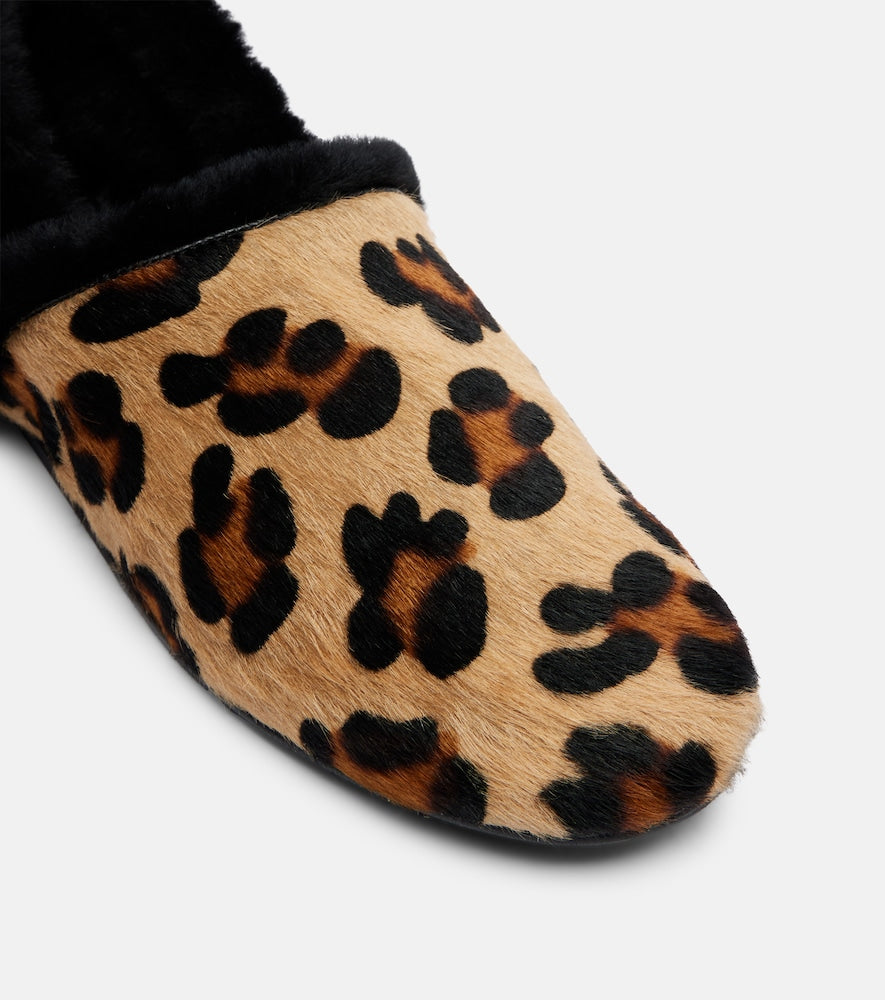 Yves Salomon Shearling-lined calf hair slip-on shoes