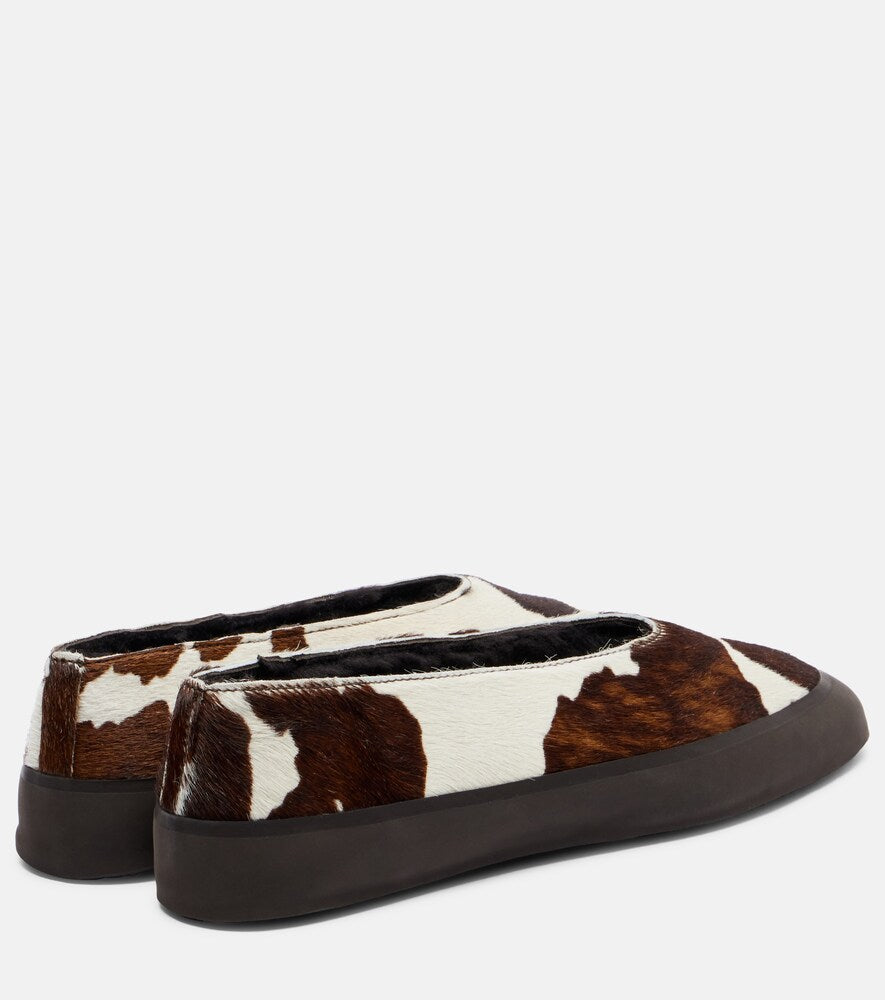 Le Monde Beryl Apres Ski printed calf hair ballet flats
