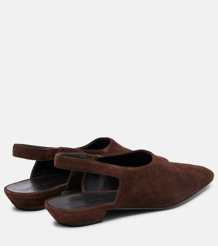 Khaite Cecilia suede slingback flats