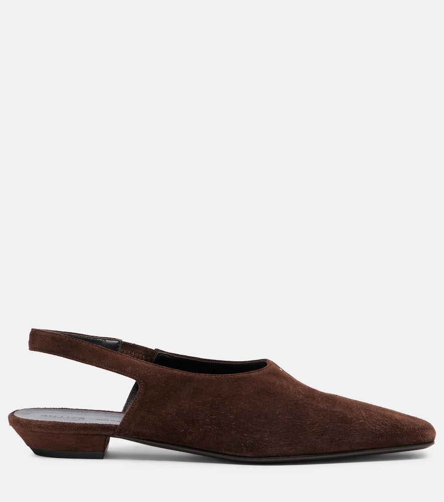 Khaite Cecilia suede slingback flats