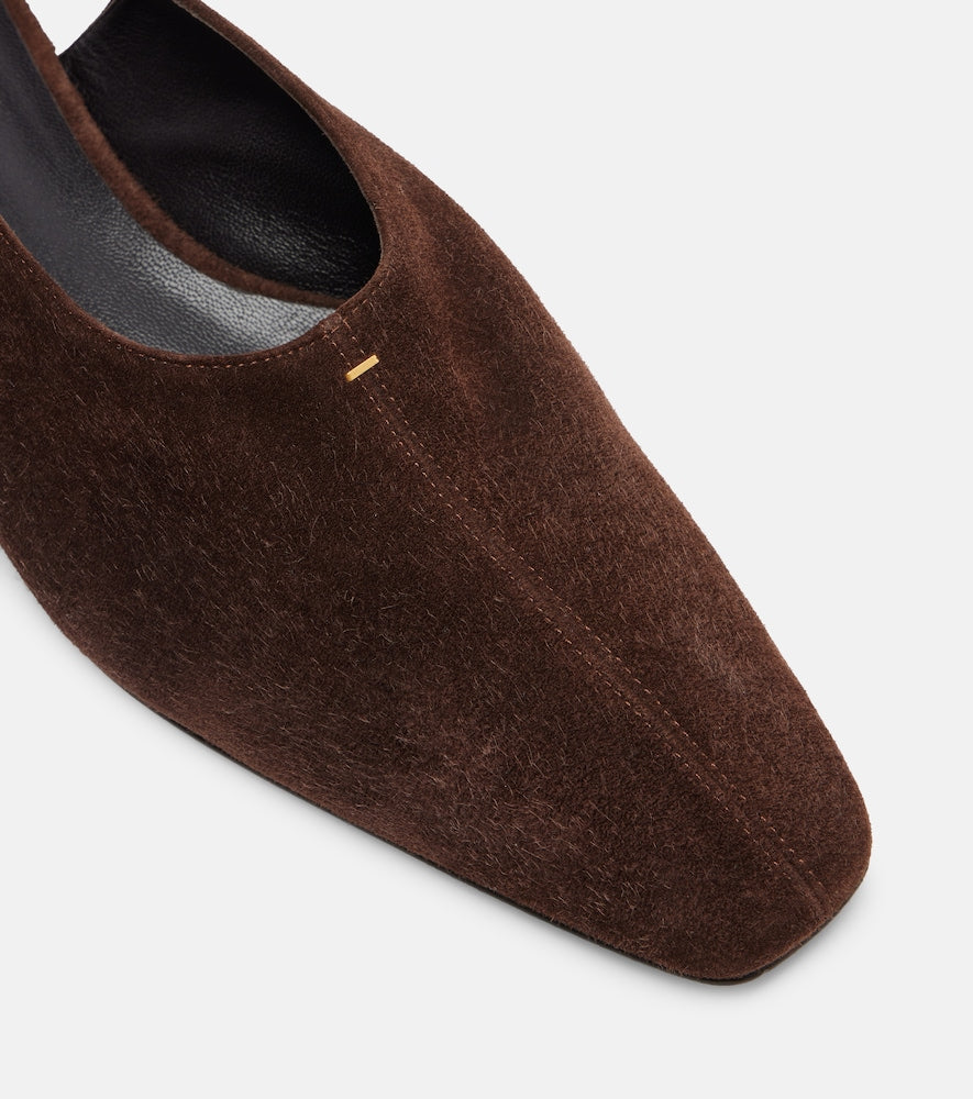 Khaite Cecilia suede slingback flats