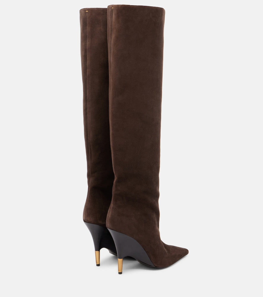 Khaite Bella 100 suede knee-high boots